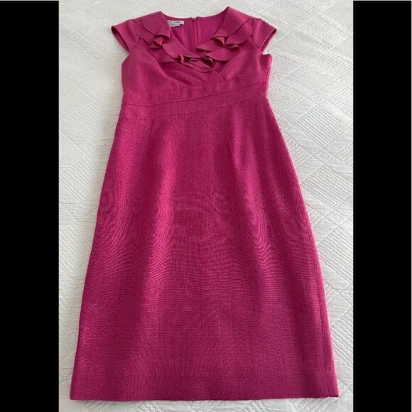 Kay Unger Hot Pink Silk New York Dress - Picture 1 of 4